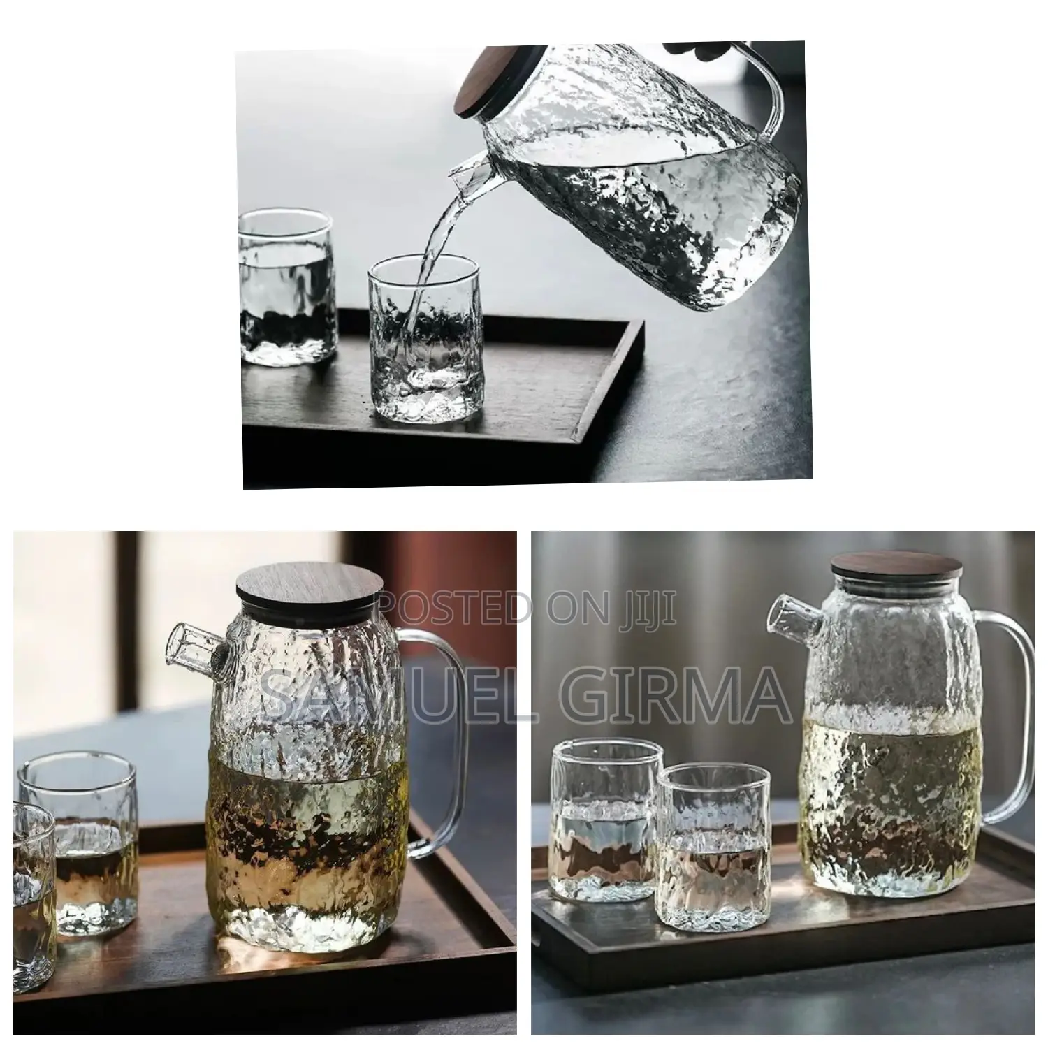  Deli Glass Ware Set  አንድ ማራኪ ጆግና 6 መጠጫ ብርጭቆዎች