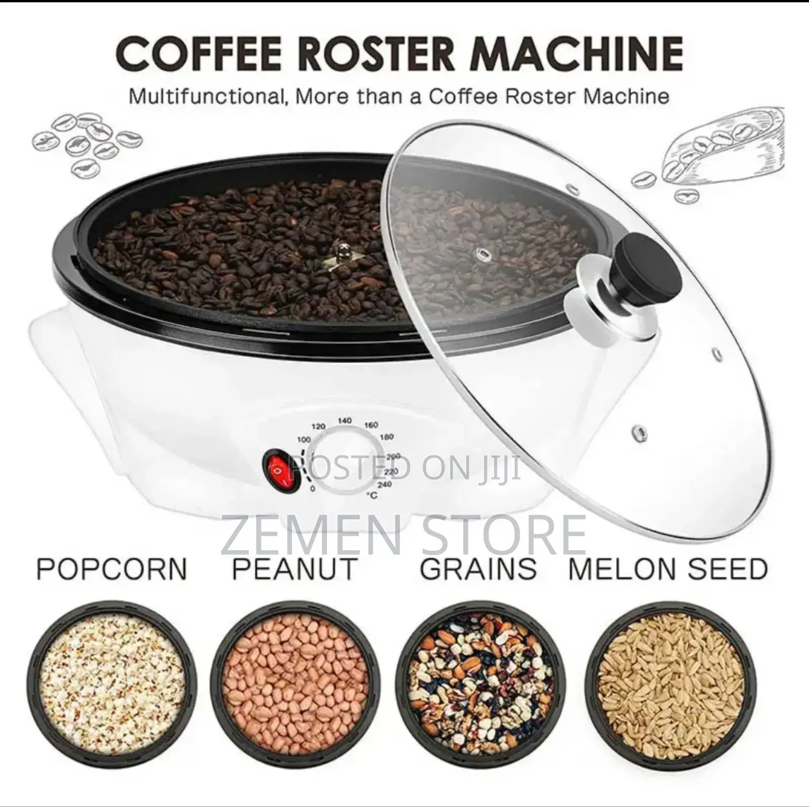 Sachi Original Coffee Roster በአንድ ጊዜ 400 ግራም መቁላት የሚችል ማሽን