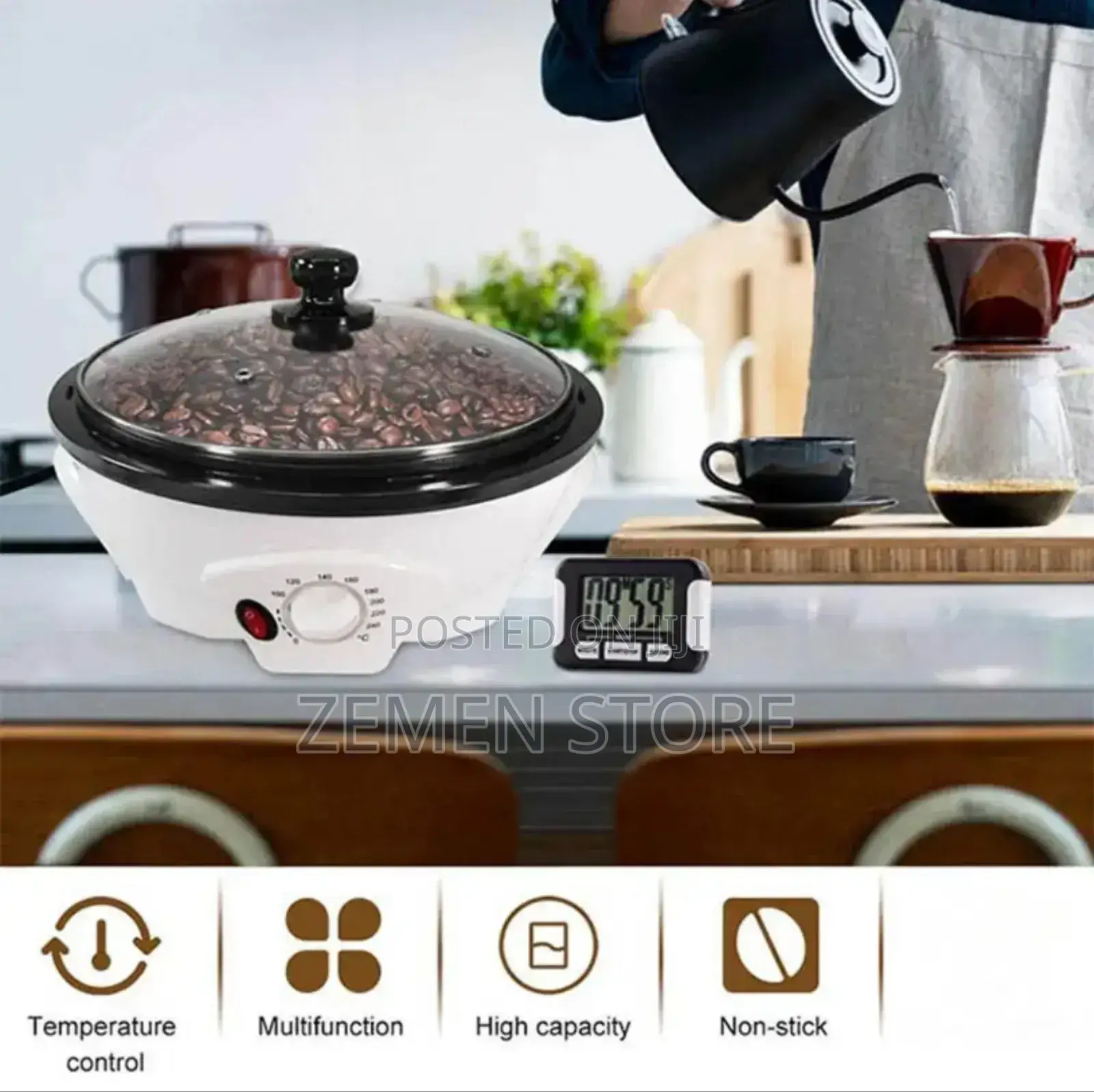 Sachi Original Coffee Roster በአንድ ጊዜ 400 ግራም መቁላት የሚችል ማሽን