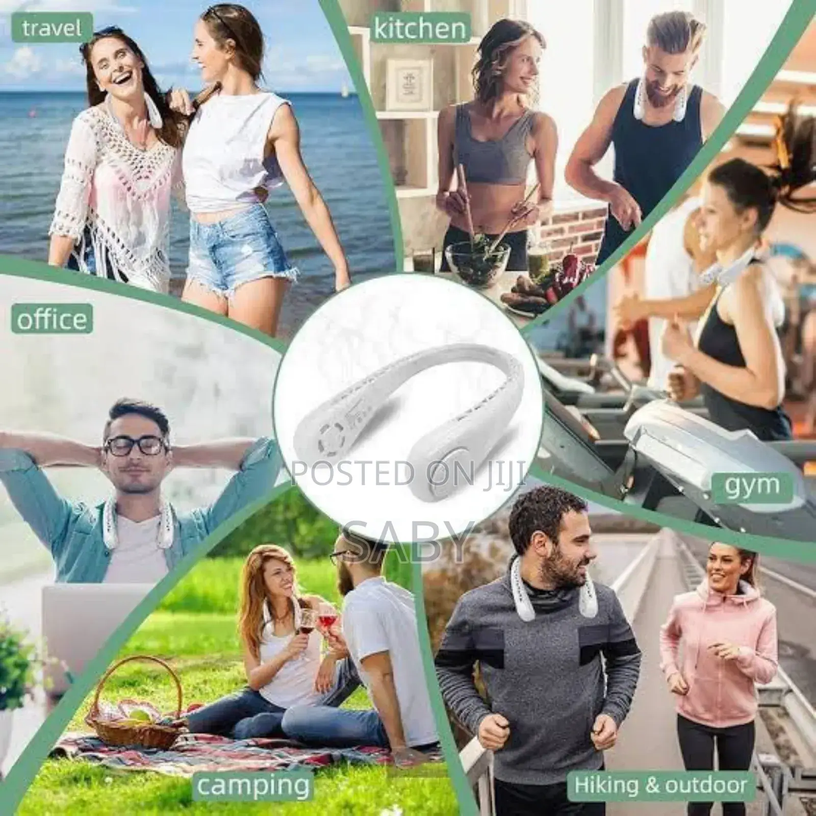 Portable Neck Cooler Fan Cordless Bladeless Fan 3 Speeds