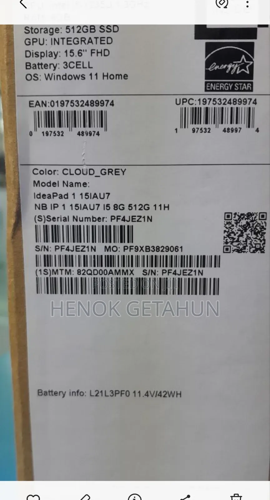 New Laptop Lenovo Ideapad 3 8GB Intel Core I5 SSD 512GB