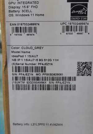 New Laptop Lenovo Ideapad 3 8GB Intel Core I5 SSD 512GB