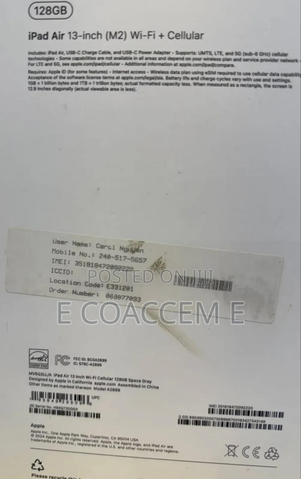 New Apple iPad Air 128 GB