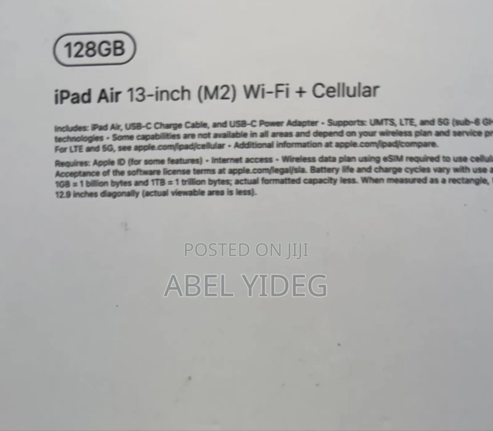 New Apple iPad Air 13 (2024) 128 GB