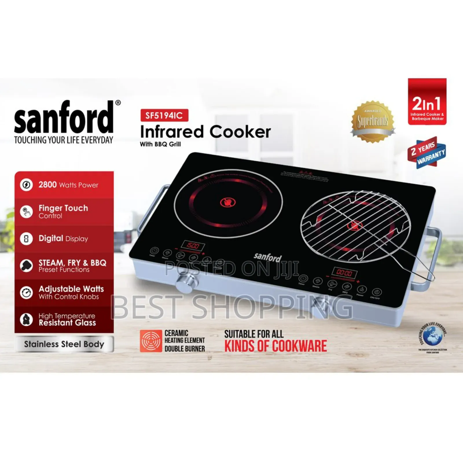Sanford Touch Stove Infrared Double Cooker