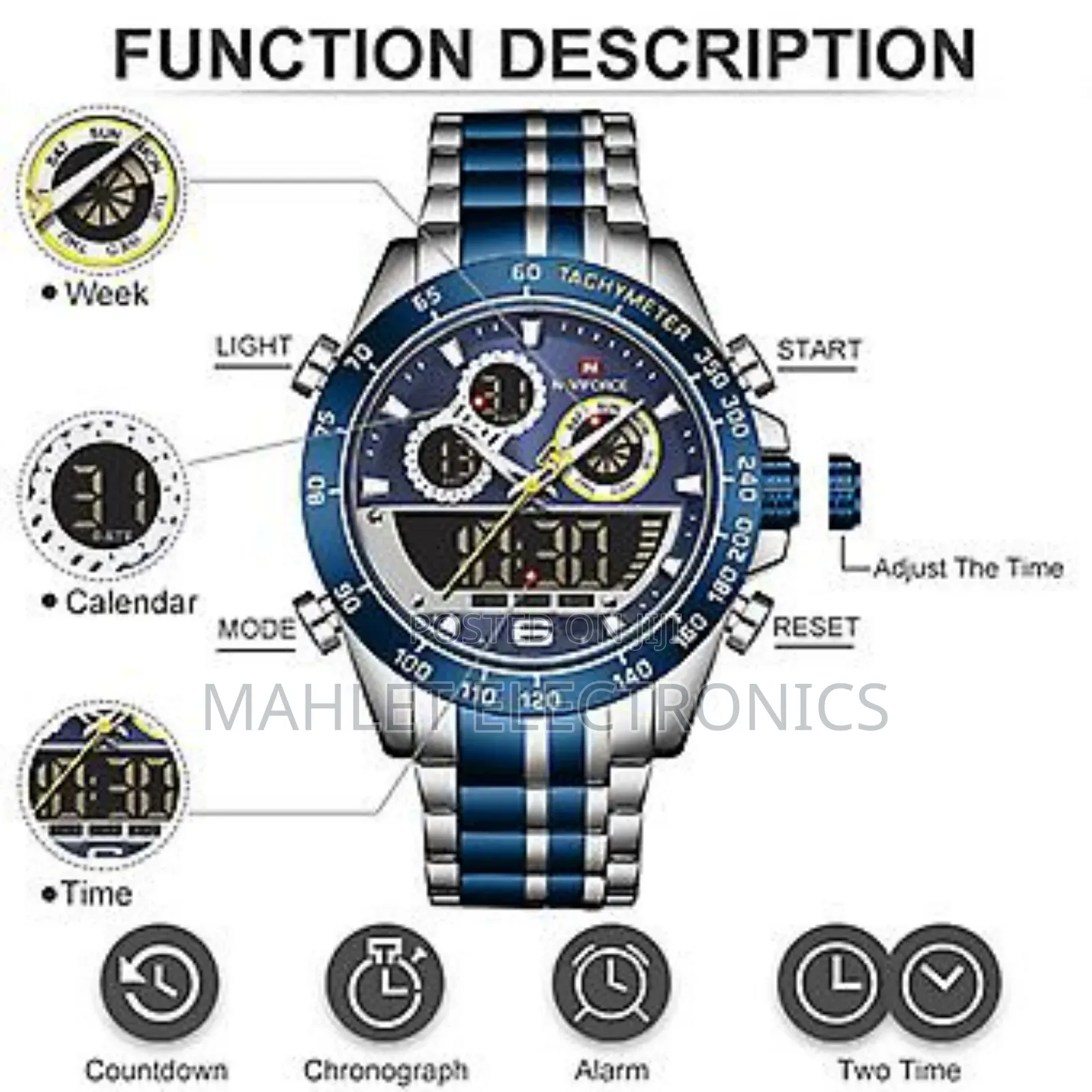 New Design Naviforce Hand Watch for Men አዲስ ኦርጅናል የእጅ ሰአቶች