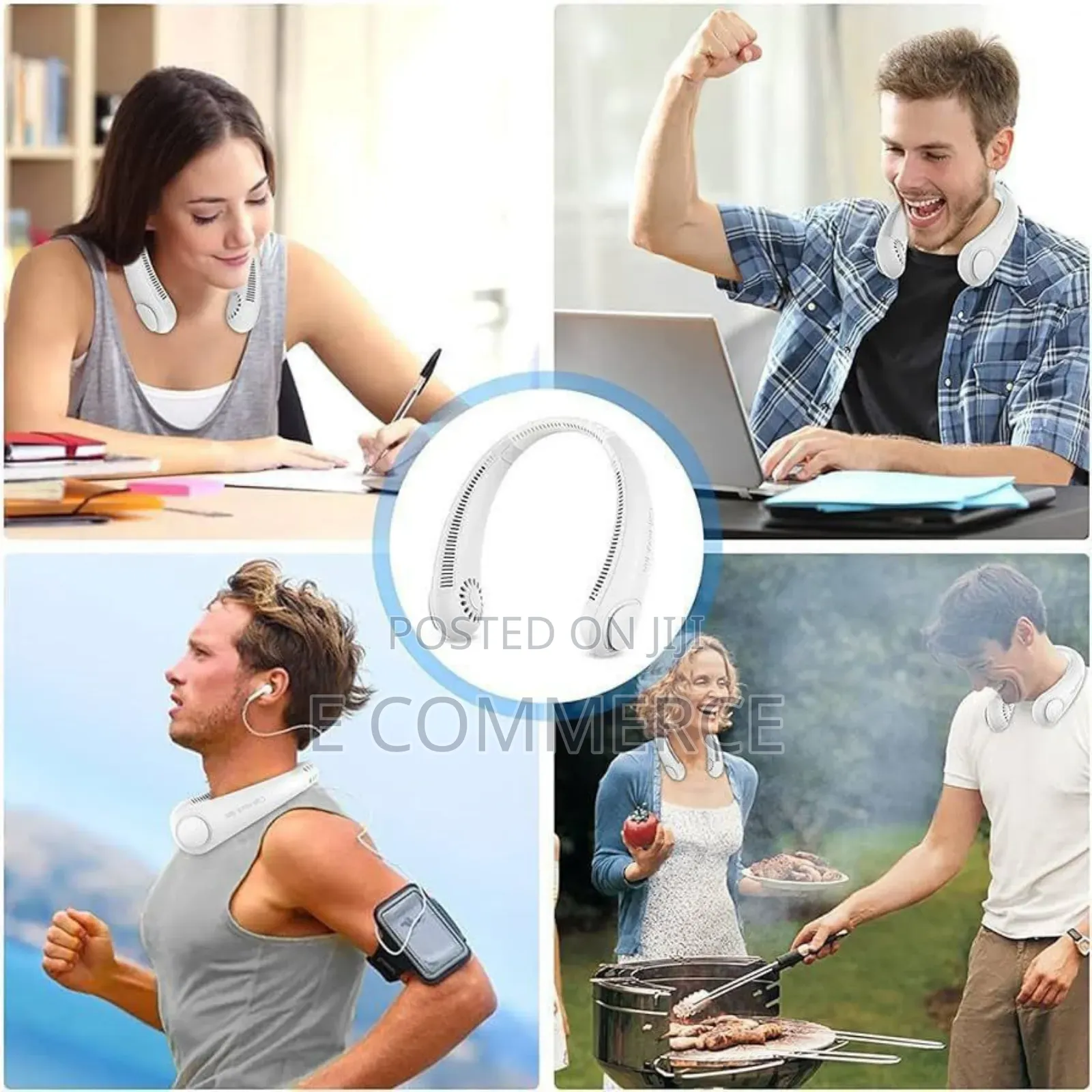 Portable Neck Cooler Fan Cordless Bladeless Fan 3 Spee