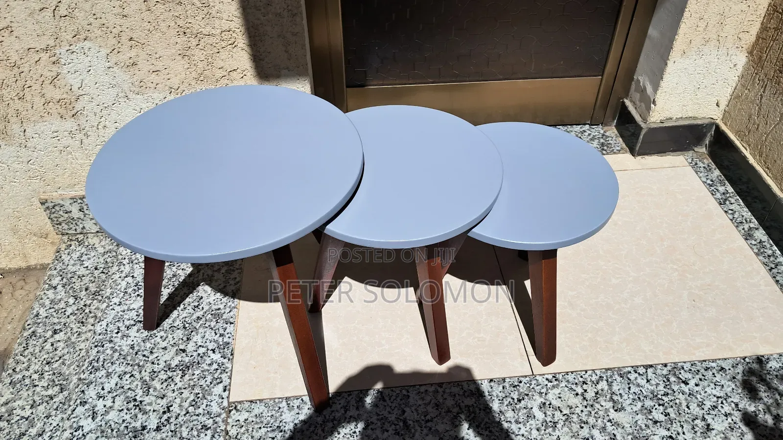 Grey Colored Coffee Table Set 3 Pic/3 Pice ግራጫ ቀለም የቡና ጠረጴዛ