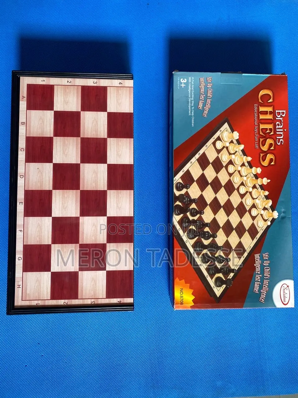 Magnetic Chessboard • Size 33cm X 33cm •ማግኔቲክ ቼዝቦርድ •ታጣፊ