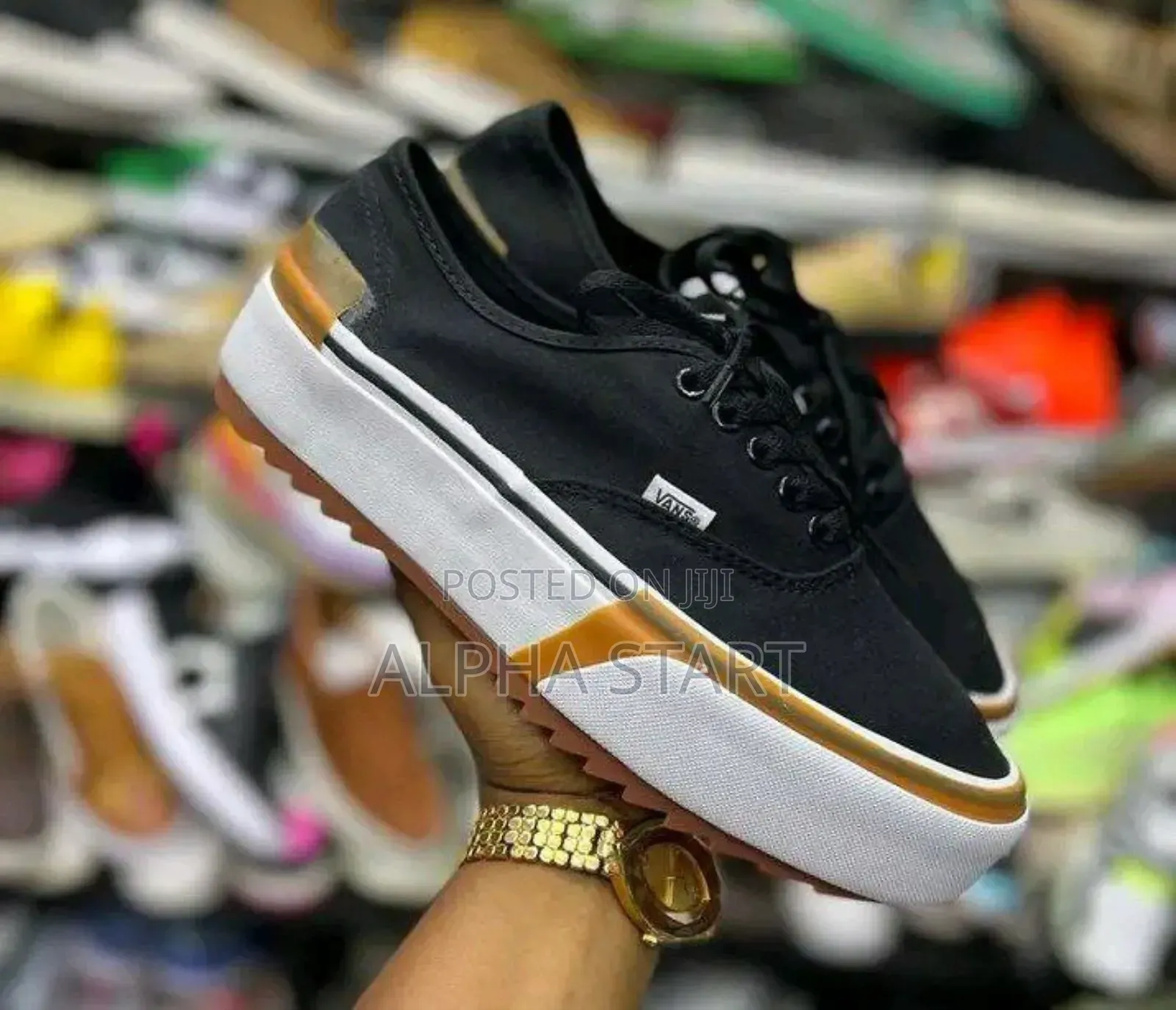  Vans Authentic 'Balck/White' Triple Sole Shoes