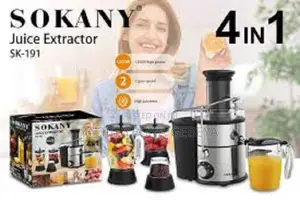 SOKANY Multifunction 800W Juicer, 2-Speed Setting + Pulse, 4