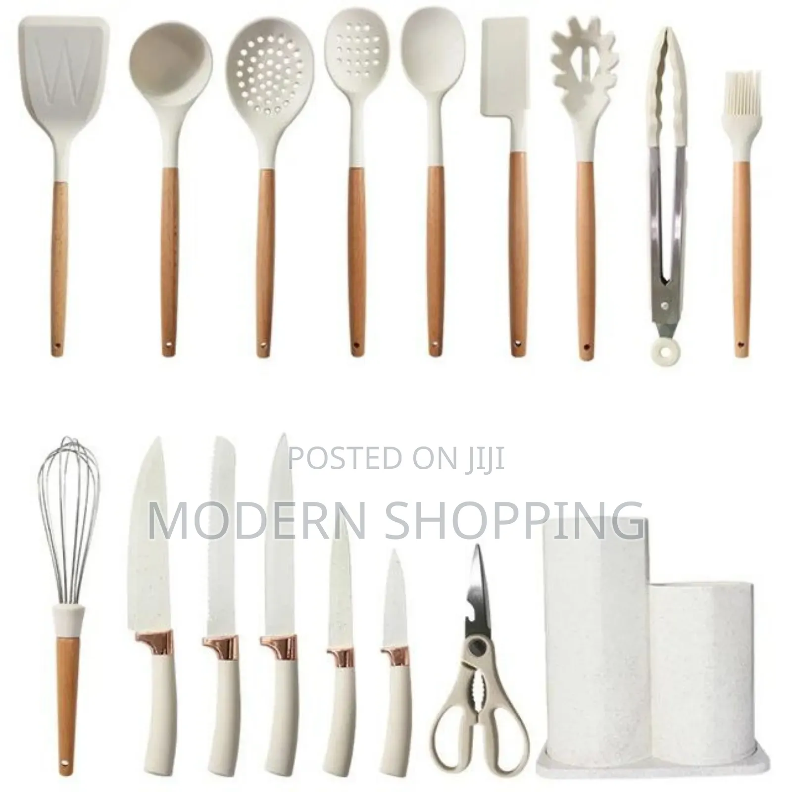 18-Piece Kitchen Utensils With Ceramic Plates