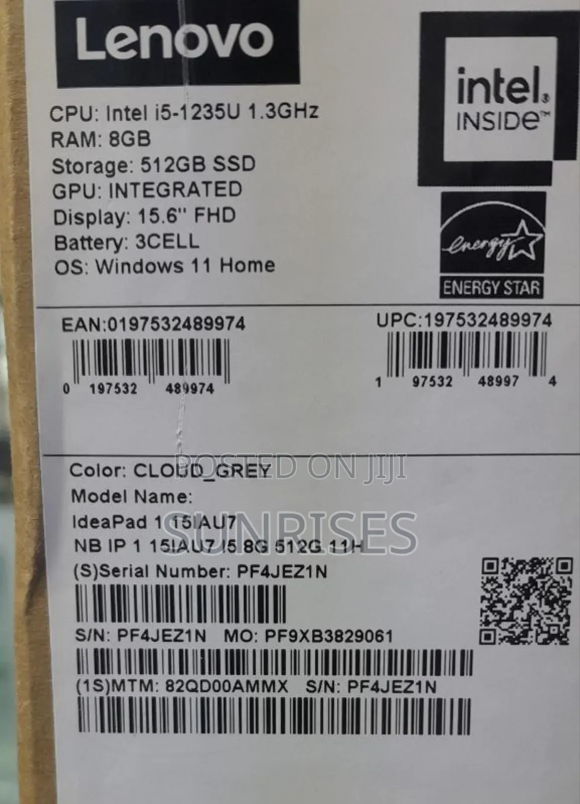 New Laptop Lenovo Ideapad 3 8GB Intel Core I5 SSD 512GB