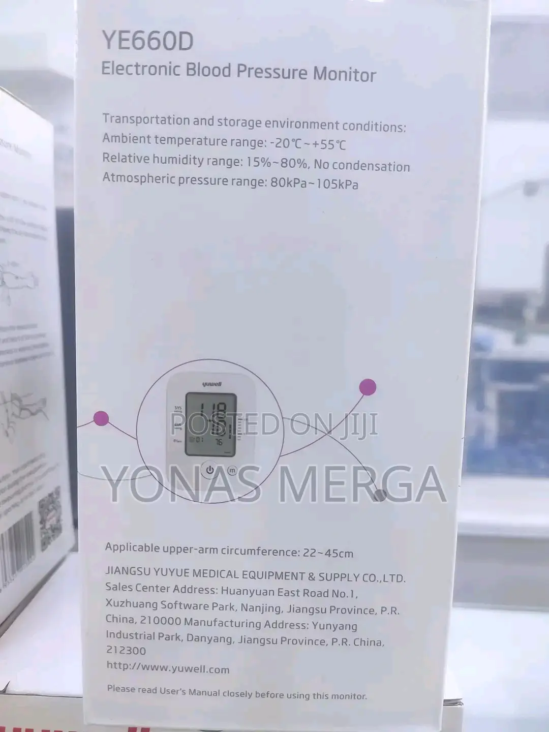 Blood Pressure Monitor點lot of 50/Yuwell Blood Monitor YE660D