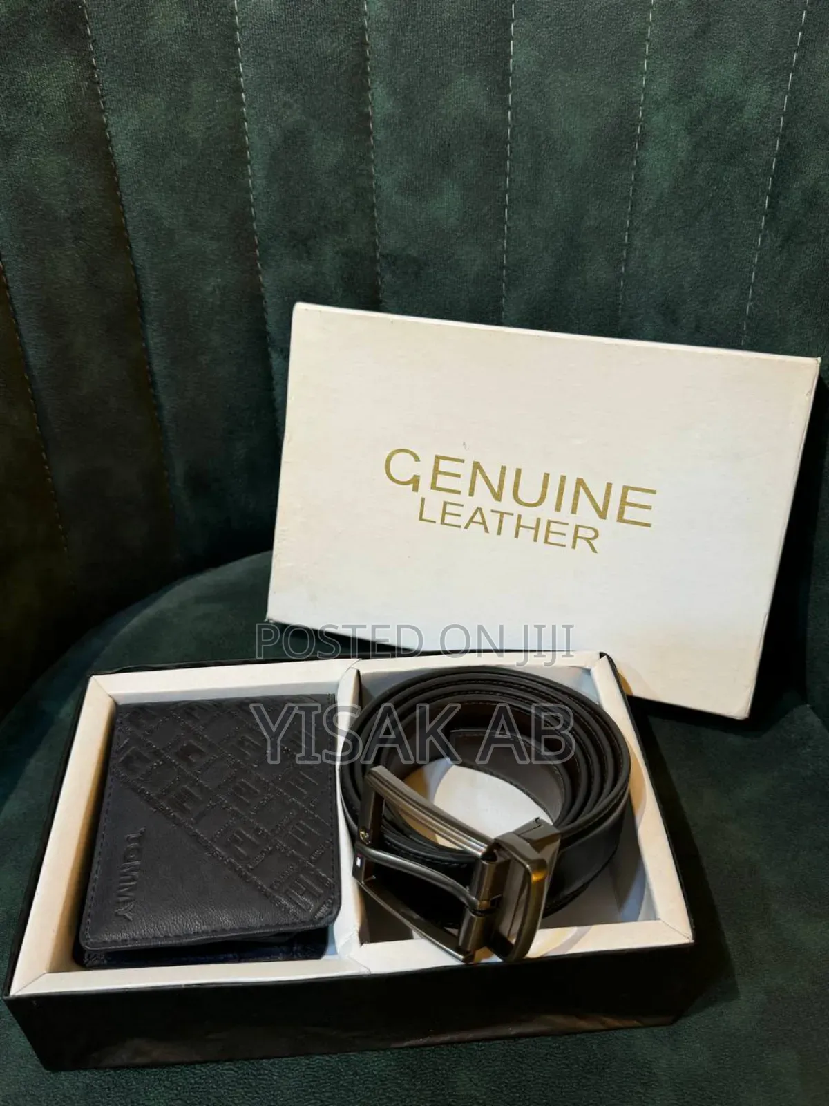 Genuine Leather Belt and Wallet Gift Set 