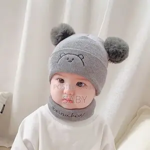 Toddler Knitted Hat Beanie Cap Scarf Set