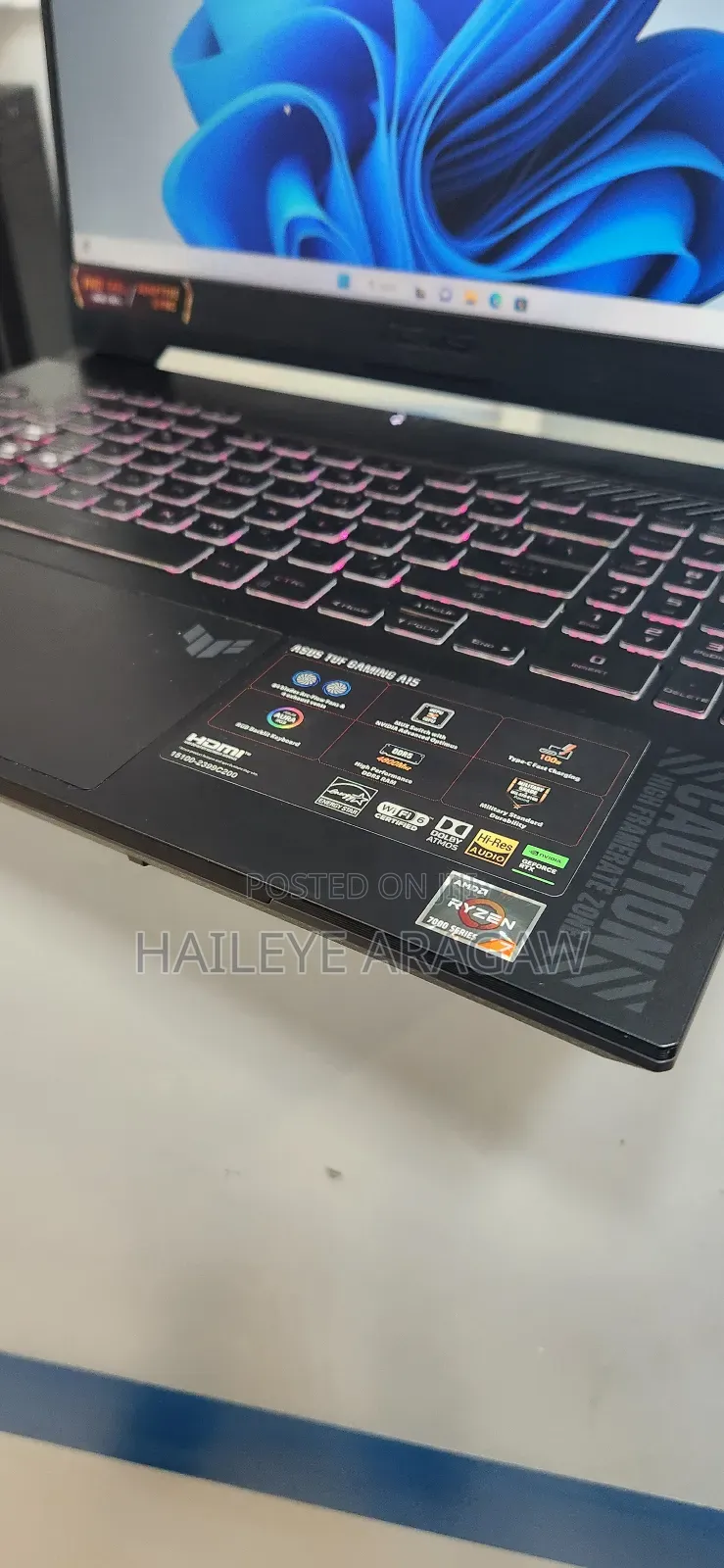 New Laptop Asus TUF Gaming F16 16GB AMD Ryzen 7 SSD 1T