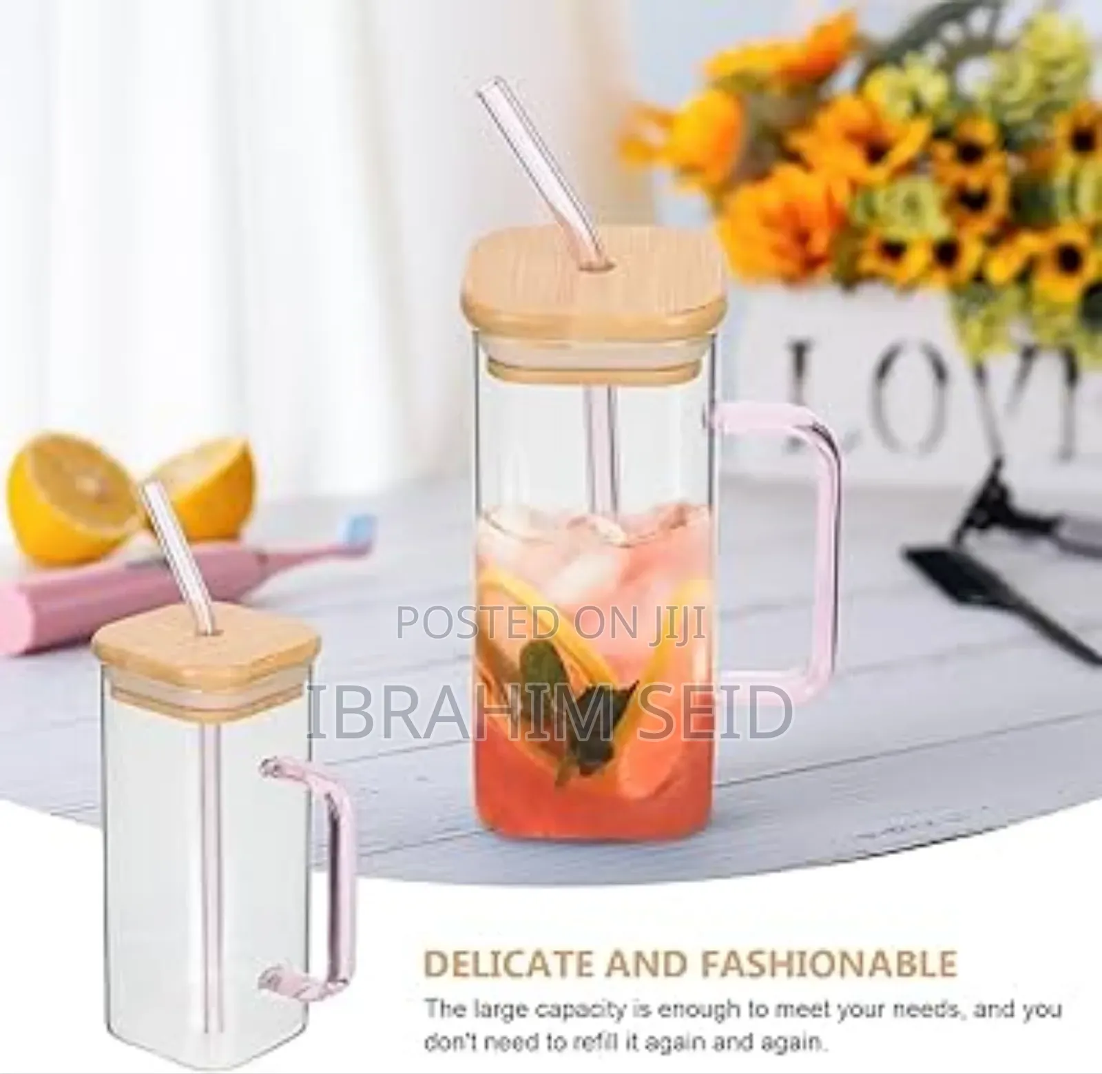 Glass Cup With Lid And Straw,16oz Can Shaped Glass Cups