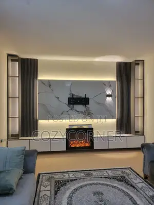 TV Stand With Fire Place Valued Per Square Meter.