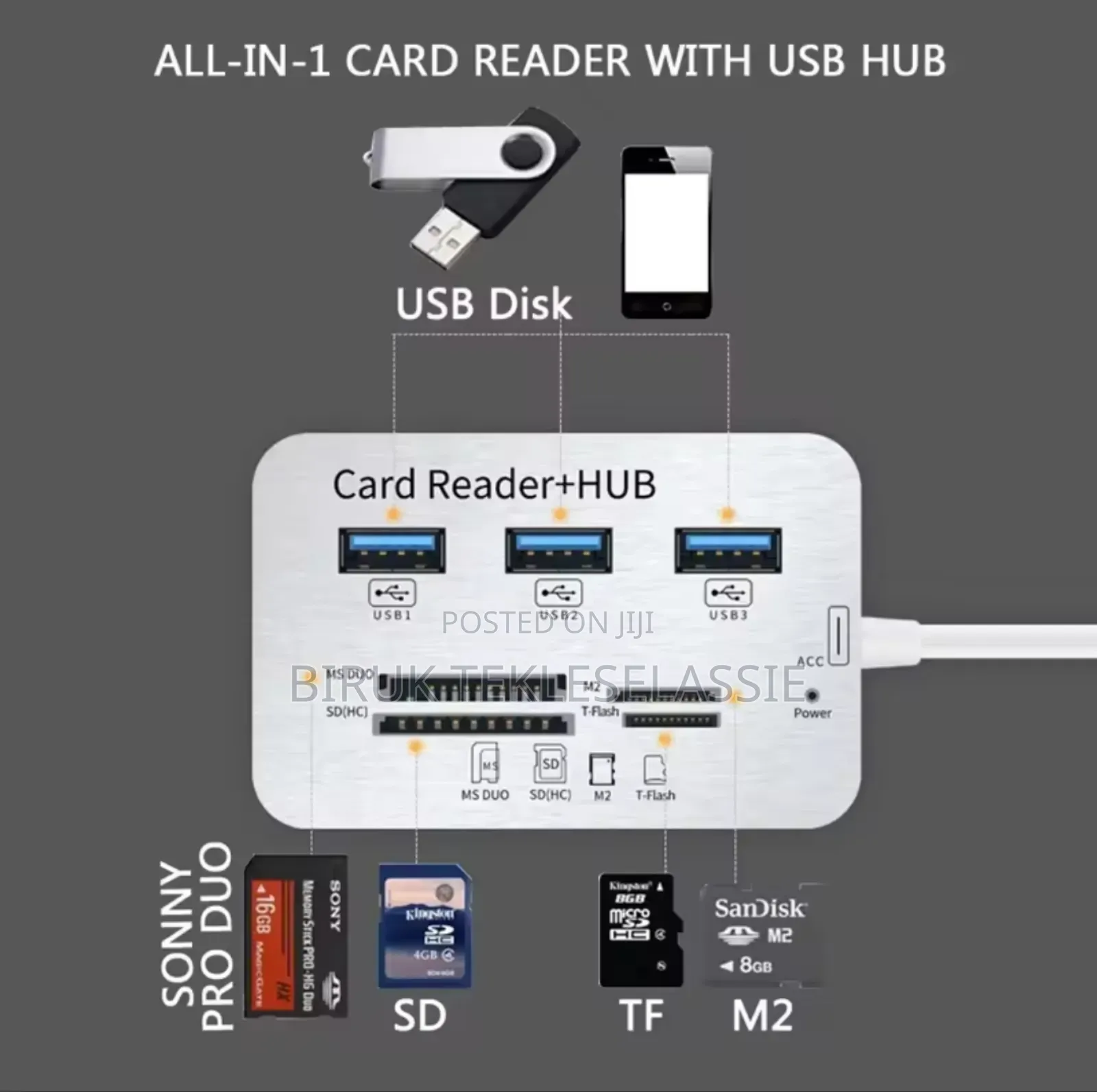 7-in-1 Usb Hub Usb 3.0 Card Reader