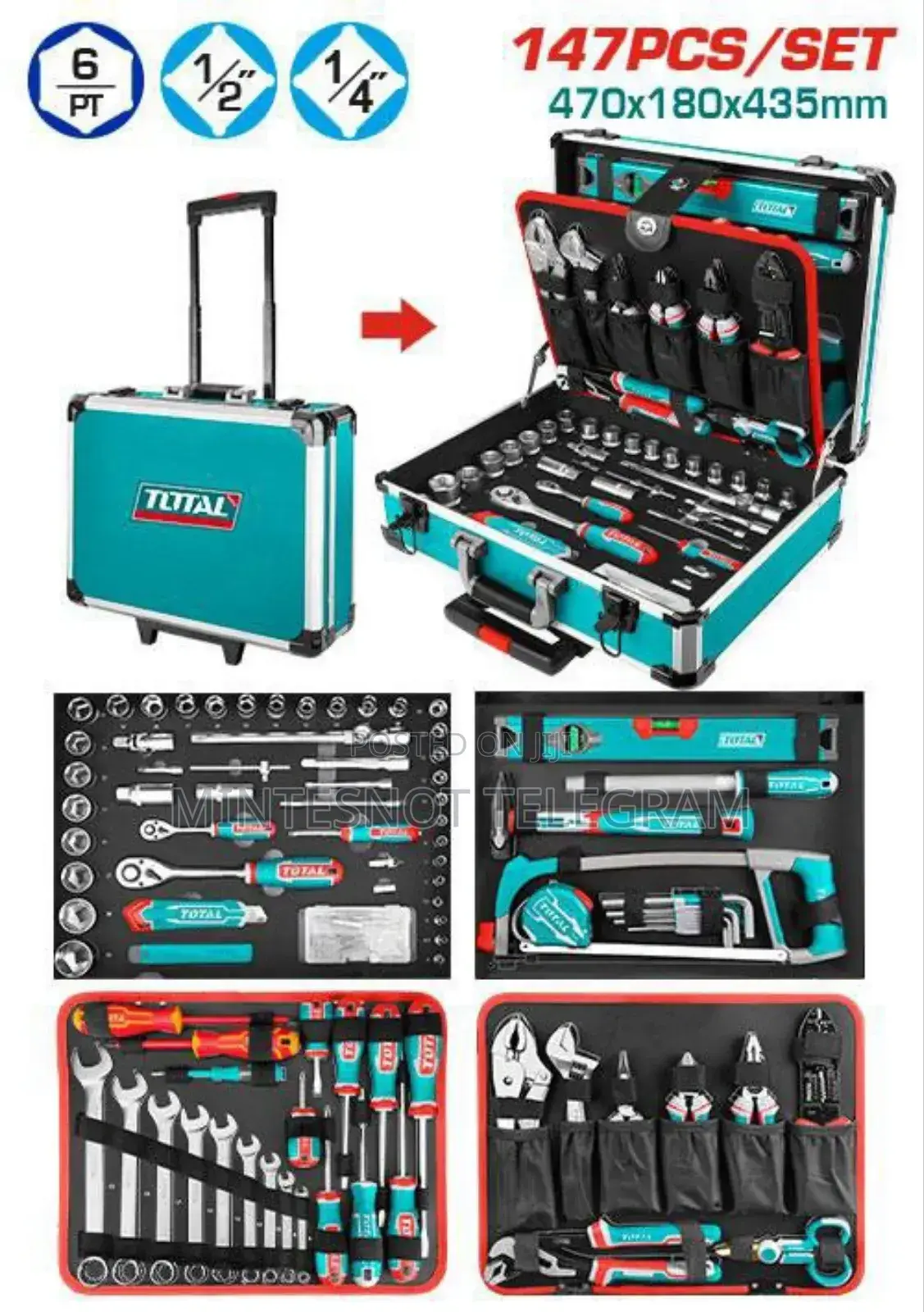 Total 147 Pieces Toolset 147pcs Hand Tools Socket Set Wrench