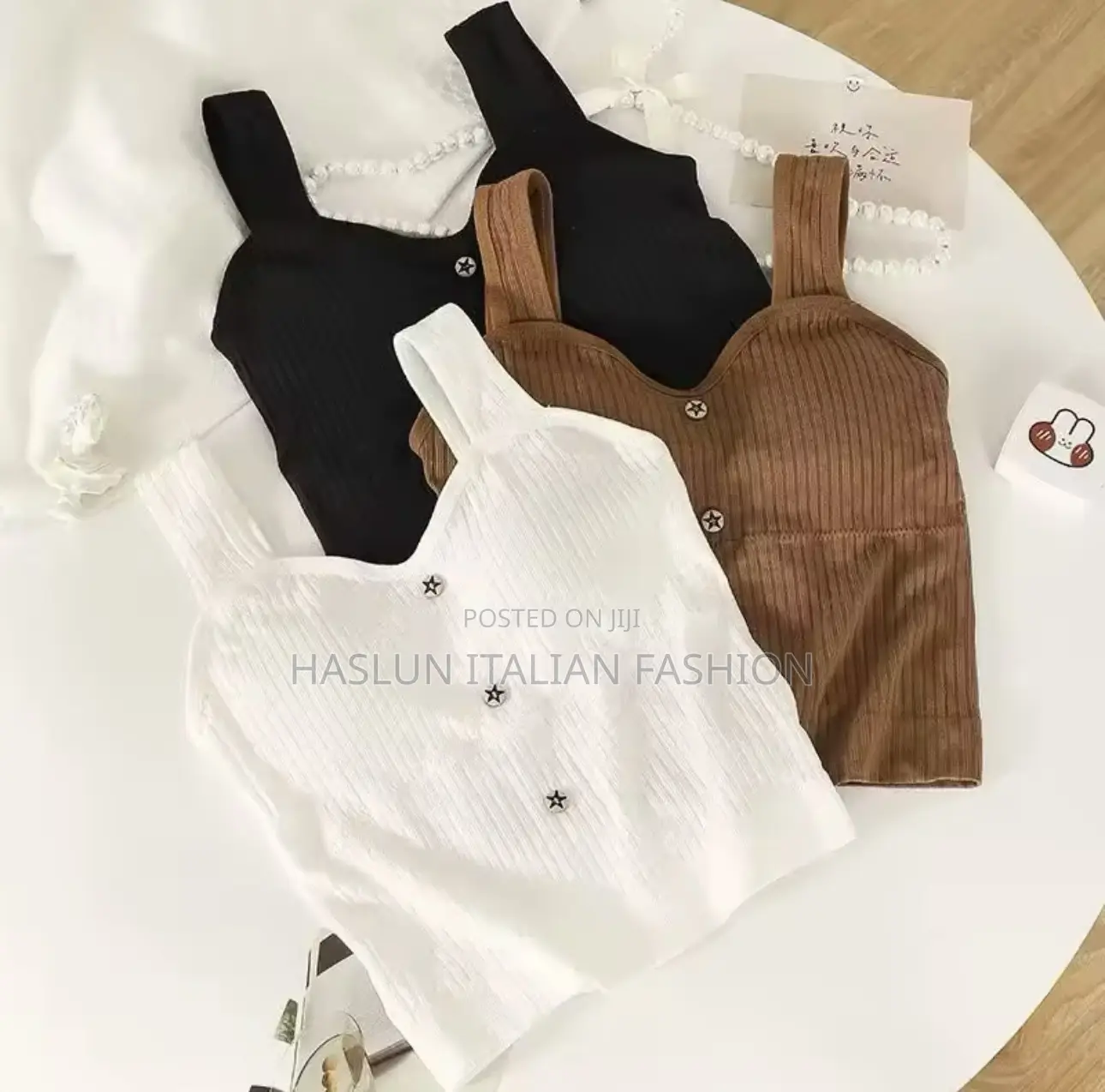 Casual White Top With Star Buttons