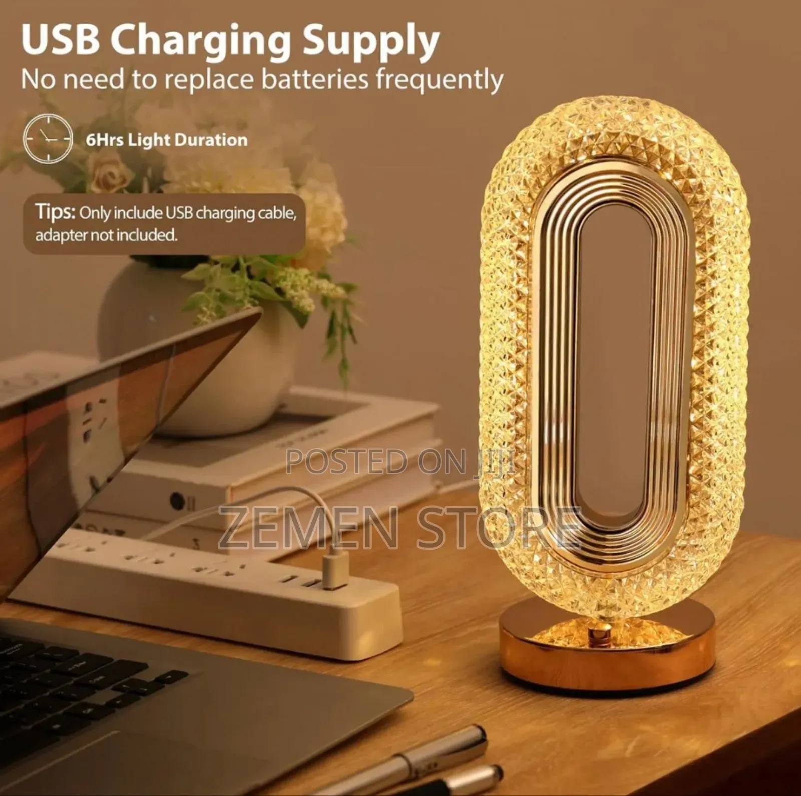 Crystal Quality Rechargeable Table Lamp