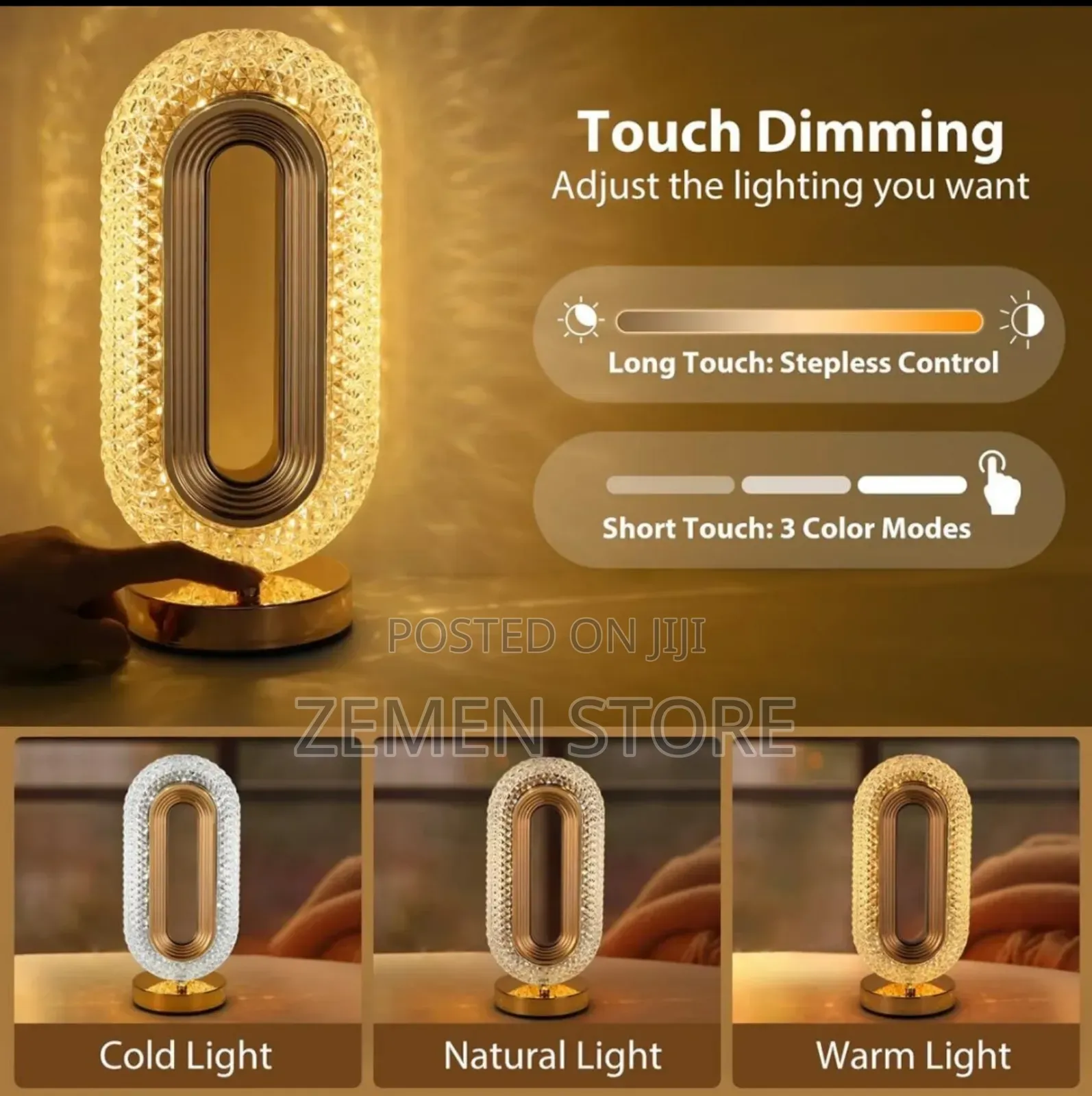 Crystal Quality Rechargeable Table Lamp