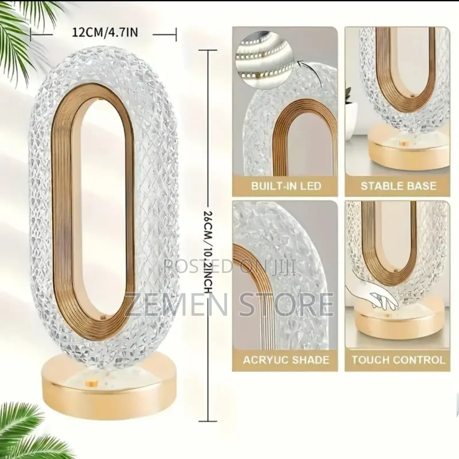 Crystal Quality Rechargeable Table Lamp