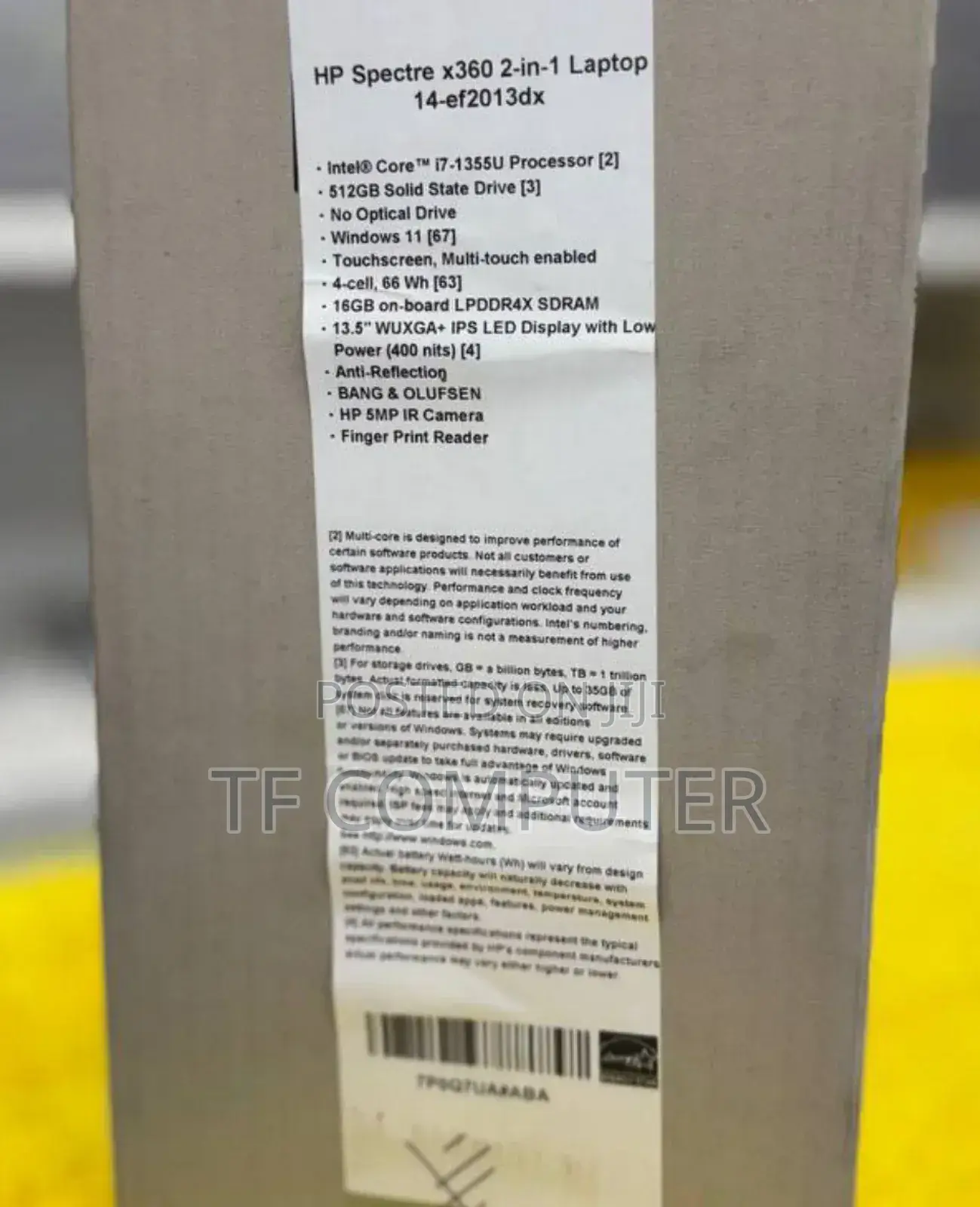 New Laptop HP Spectre 16GB Intel Core I7 SSD 1T