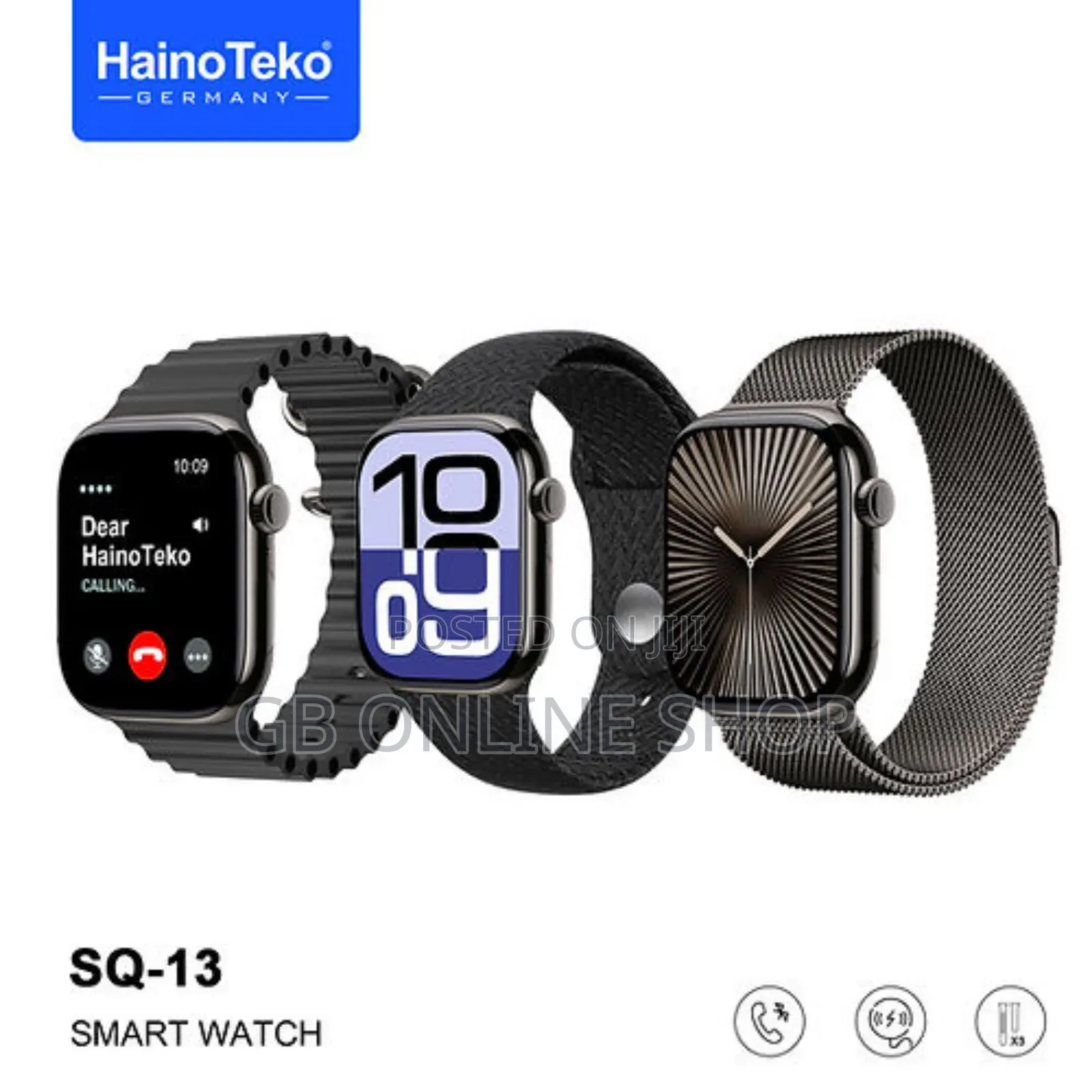 Haino Teko Germany SQ-13 Series 10 Jet Black Smart Watch