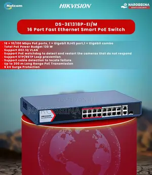 Photo - Hikvsion16 Port Fast Ethernet Smart POE Switch