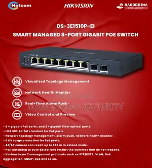 Photo - Hikvision 8 Port Fast Ethernet Smart Poe Switch