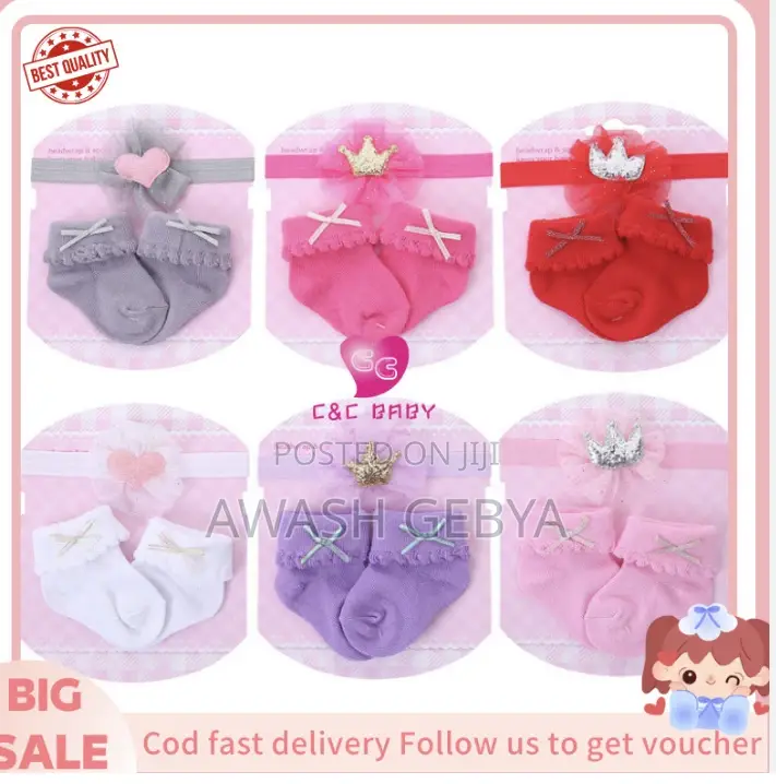 Toddler Babygirl Headwrap and Socks