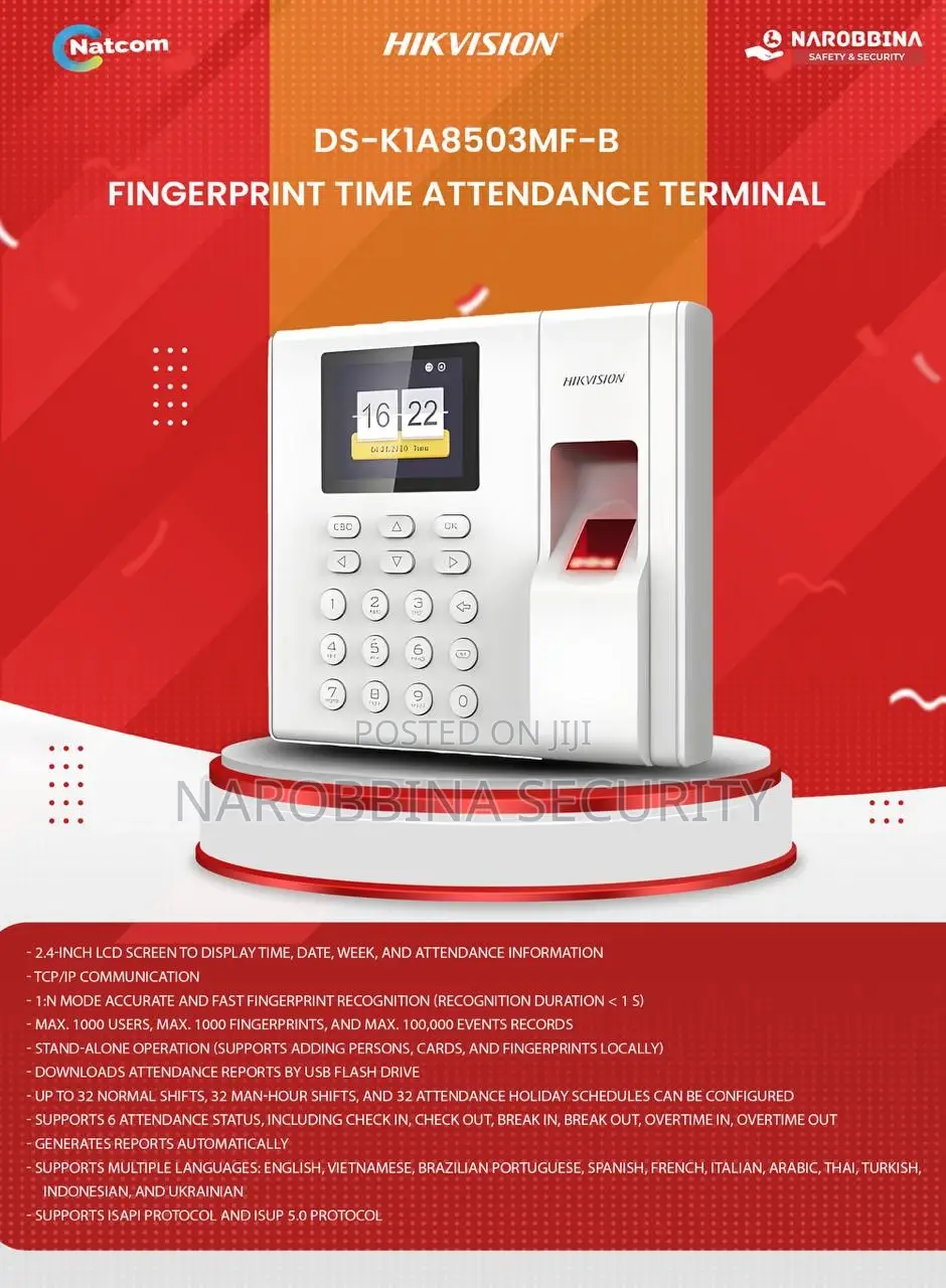Hikvision Fingerprint Time Attendance Terminal