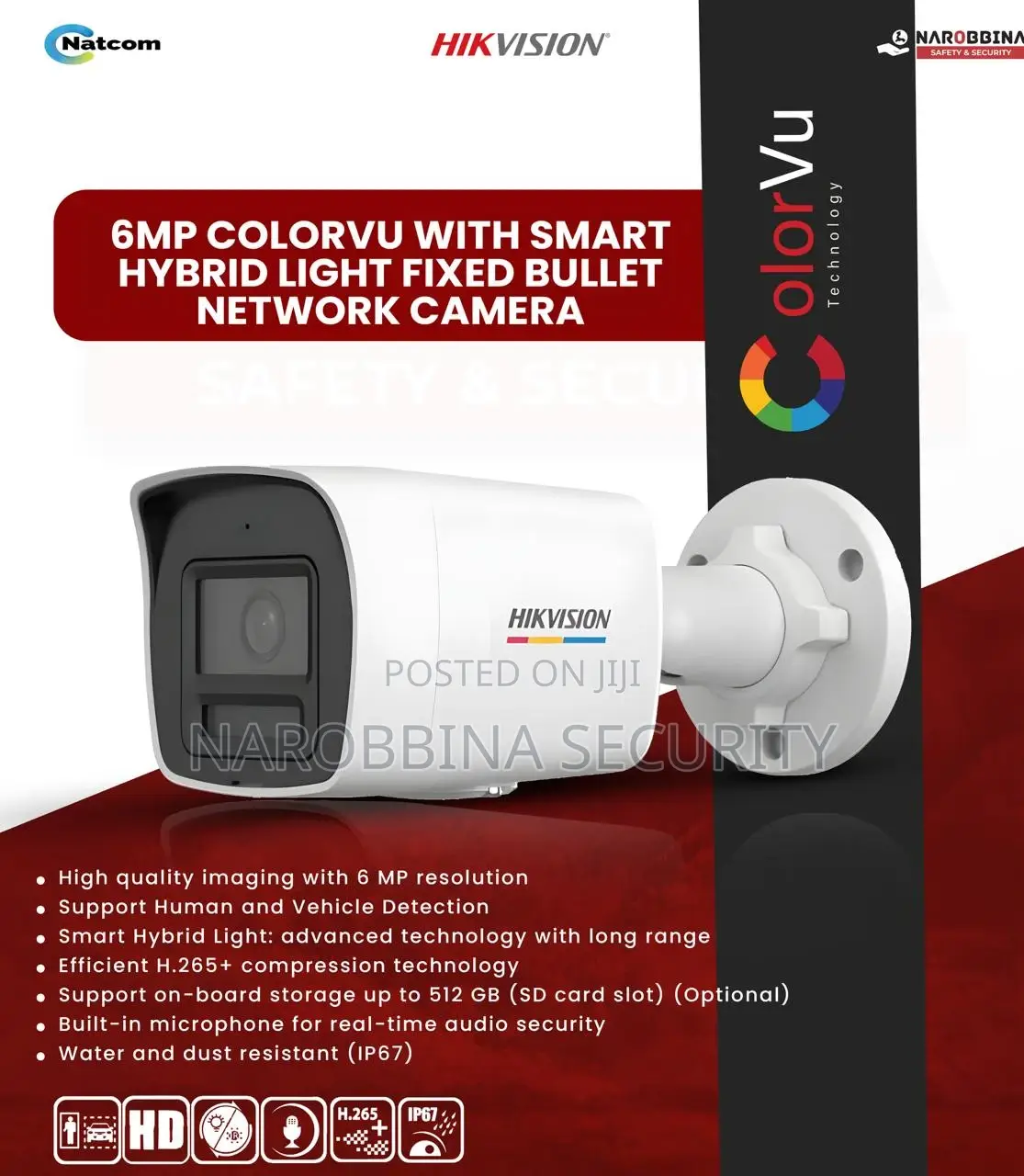 Hikvision 6MP Colorvu With Smart Hybrid Light Bullet Camera