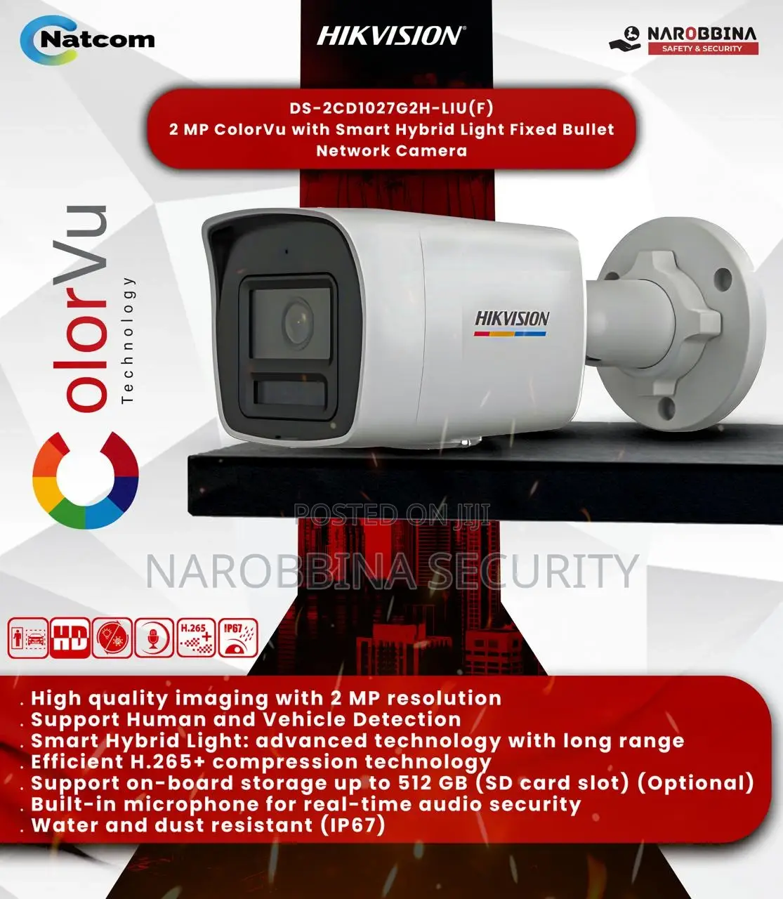 Hikvision 2mp Colorvu With Smart Hybrid Light Bullet Camera