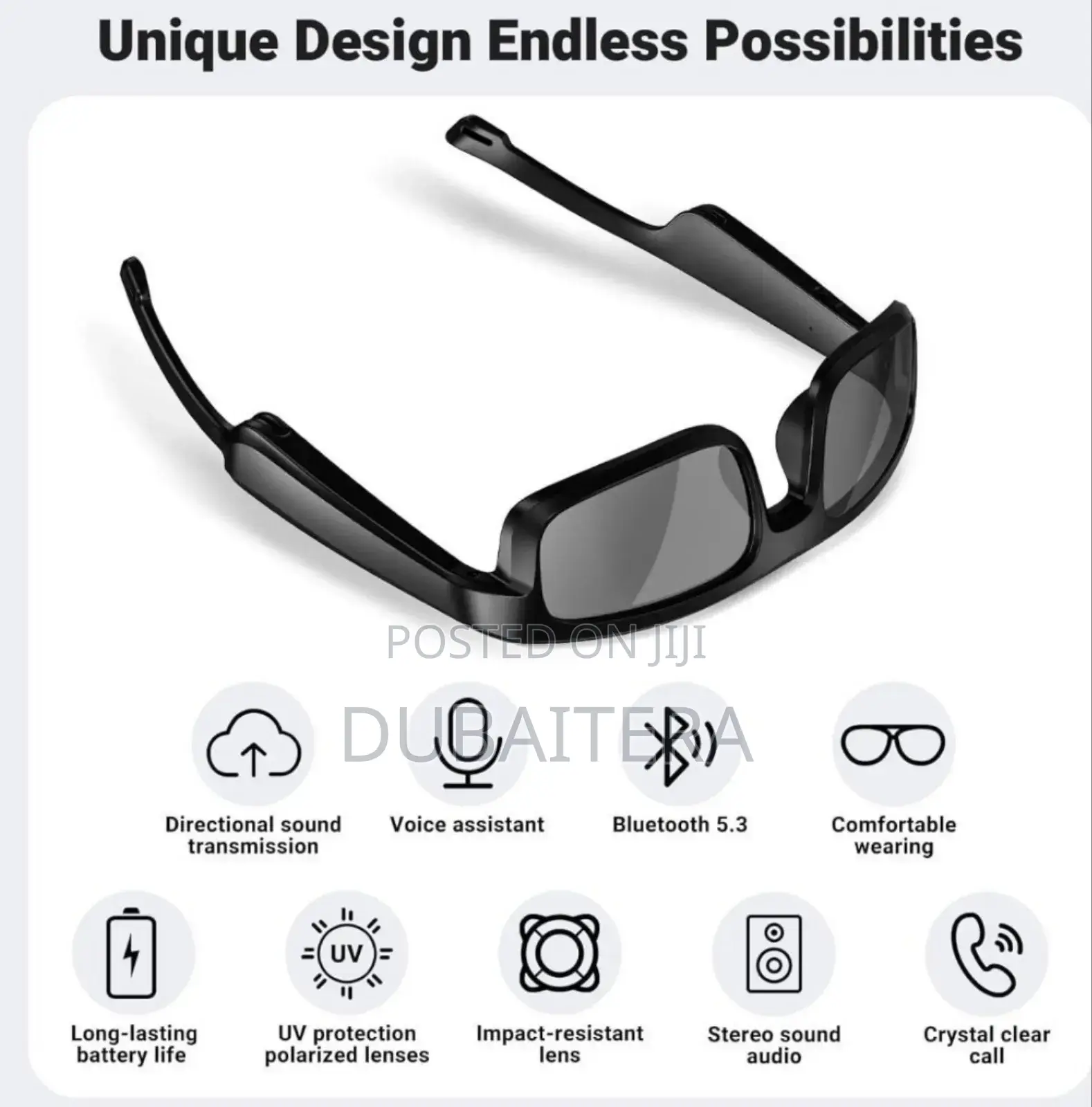 Original Polarized ስማርት መነጽር (Bluetooth 5.3 Anti-Blue Light