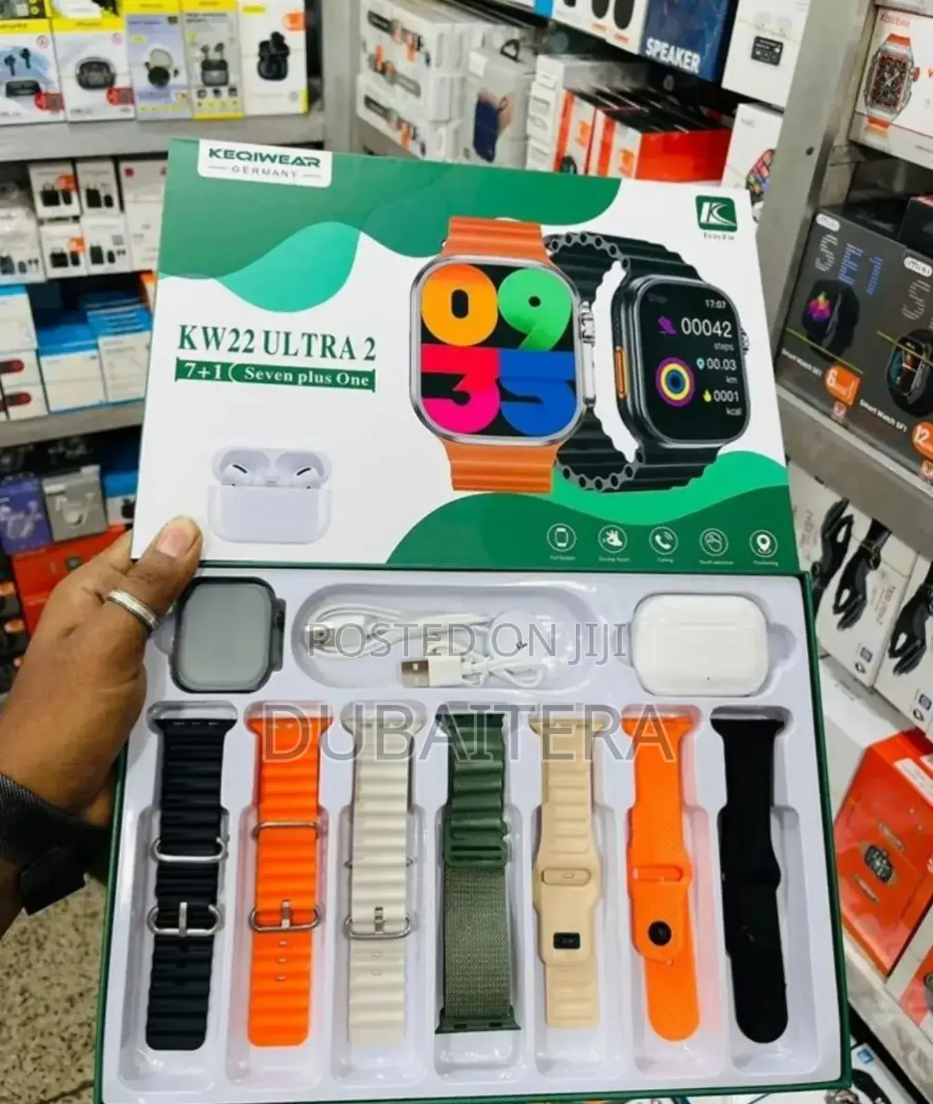 KEQIWEAR Germany Series 9 Smart Watch With አእርፖድ + 7 Straps