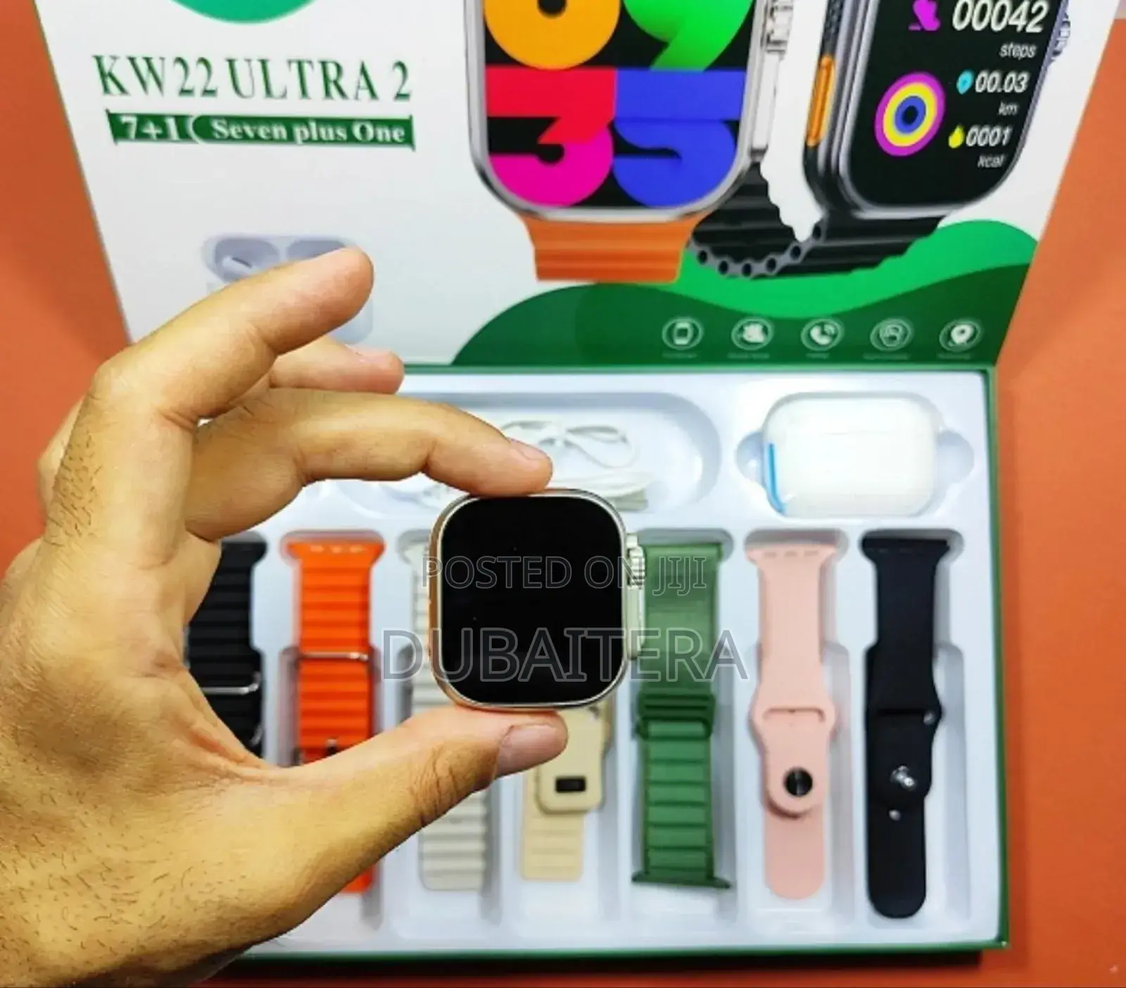 KEQIWEAR Germany Series 9 Smart Watch With አእርፖድ + 7 Straps