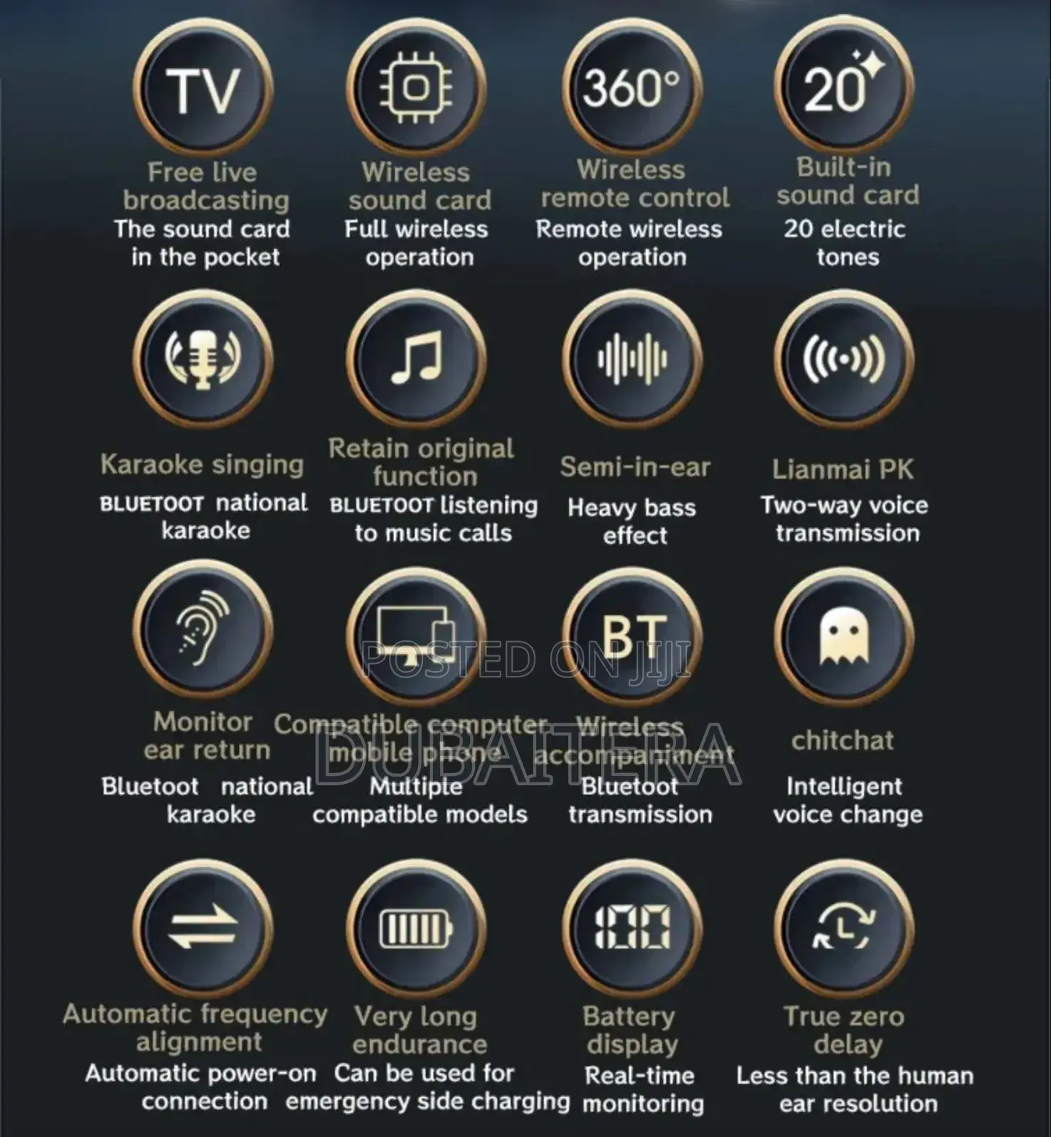 Sound Card Headphones(Recording, Karaoke, Live Broadcasting)