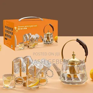 7 Pcs Luxury Tea Pot Set(የሻይ ማፊያ ከ6 ብርጭቆ ጋር)