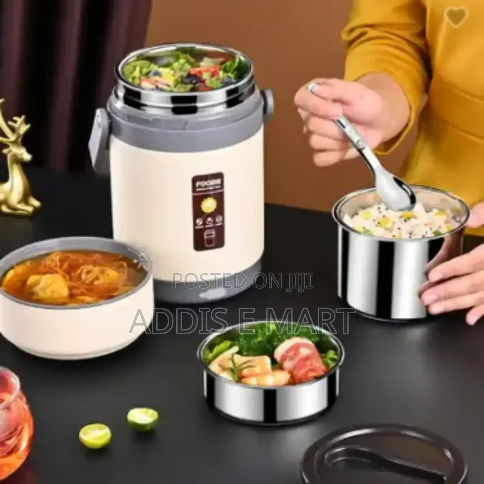 የኤሌክትሪክ ማሞቂያ ያለው የምሳ እቃ Stainless Steel Lunch Box