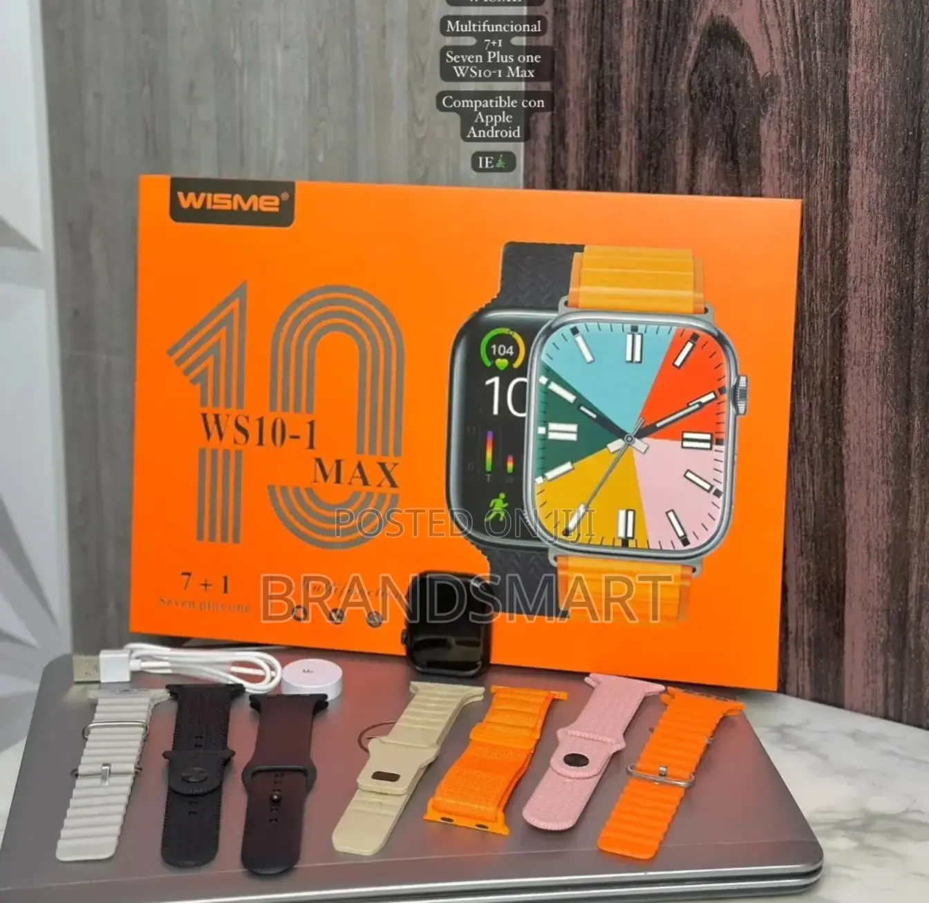 Original Wisme 7 መቀያየሪያ ያለው Smart Watch