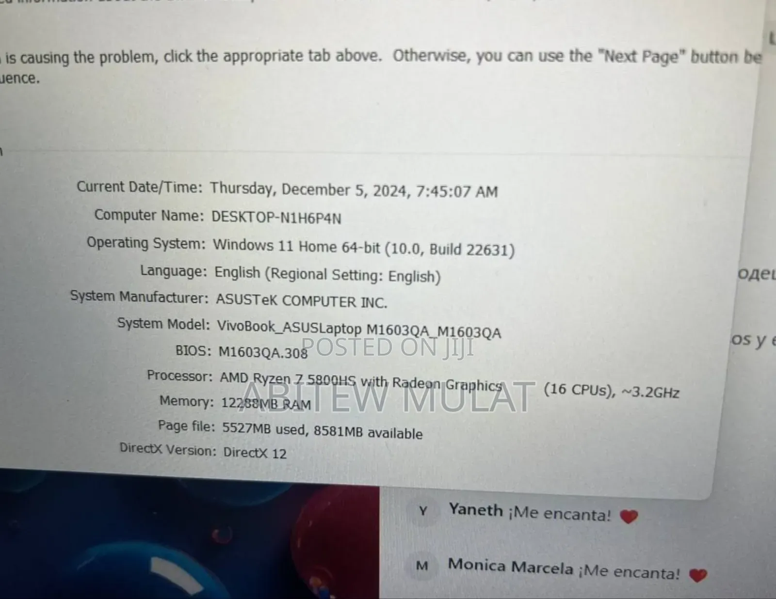 New Laptop Asus VivoBook 15 X505BA 12GB AMD Ryzen 7 SSD 512GB