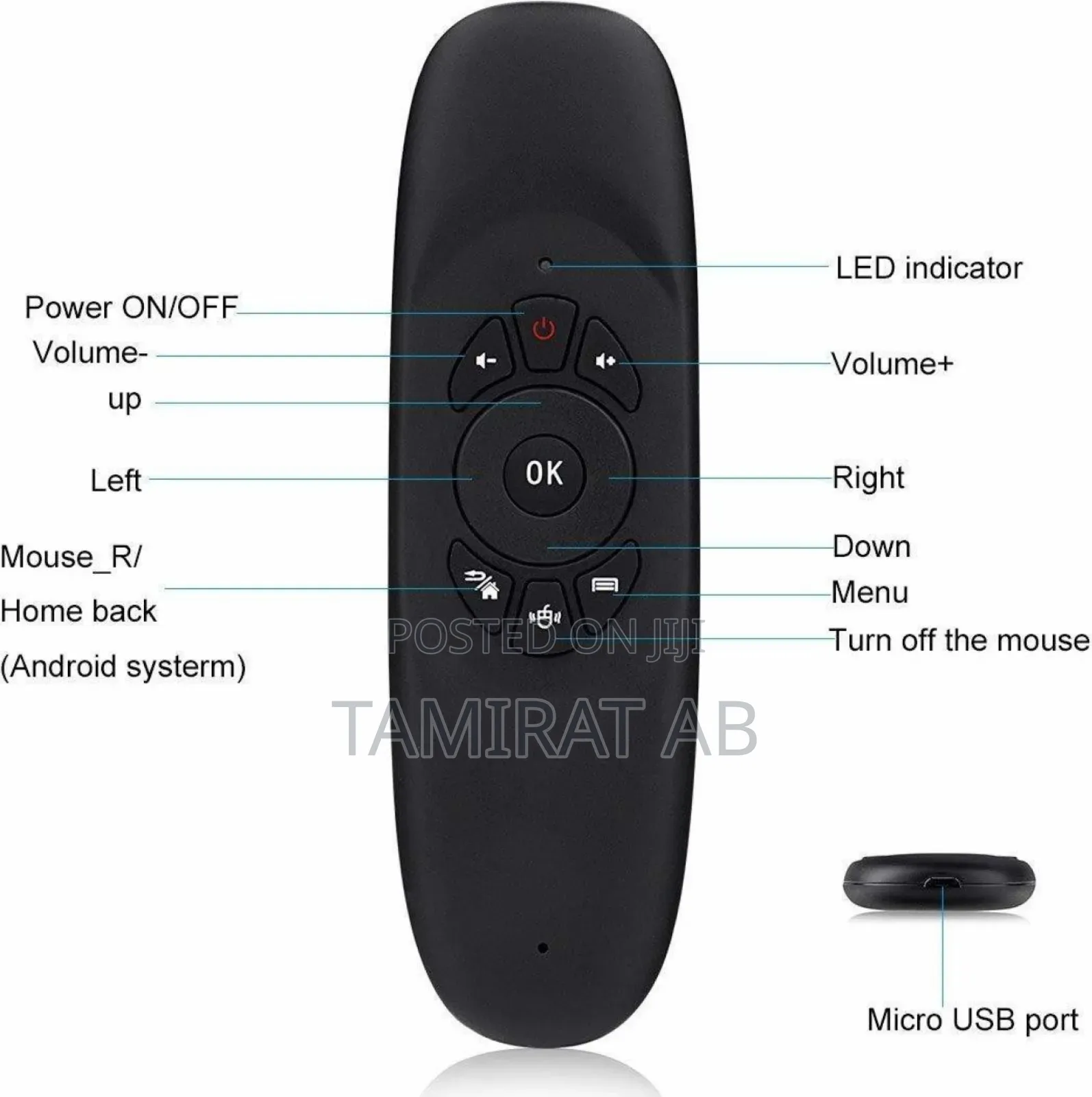 Air Mouse With Gyroscope QWERTY Keyboard