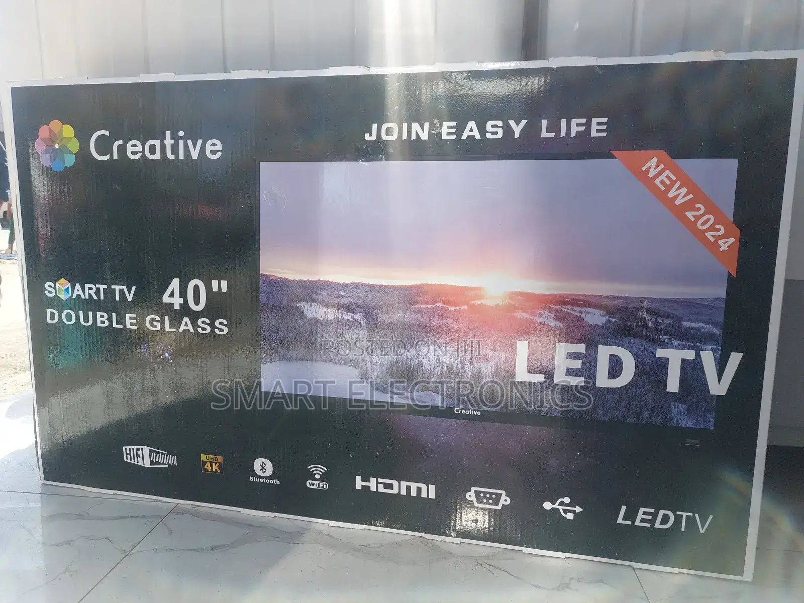 Creative 40 Inch Tv Double Glass Smart 