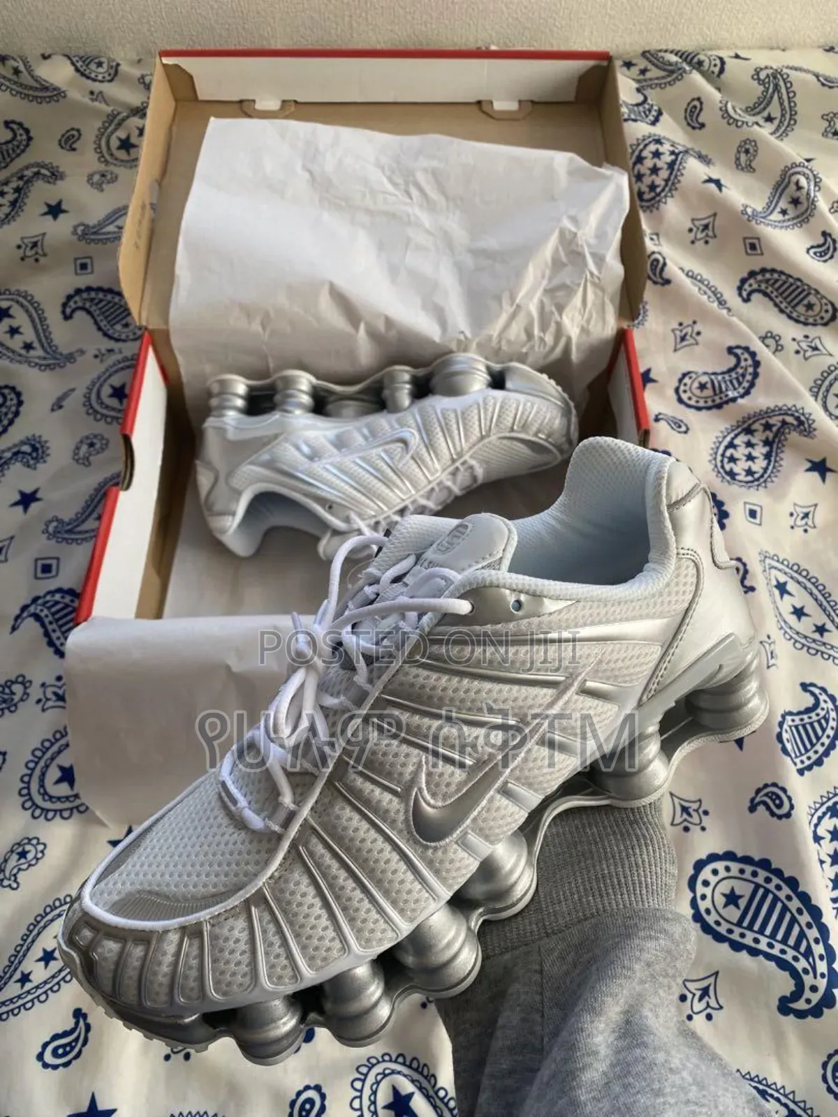Original Nike Air Max Shox Silver Strap Shoes