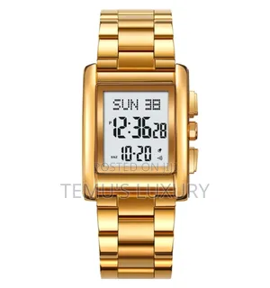 SKMEI 2228 Gold Plated Wristwatch Digital Men Watch