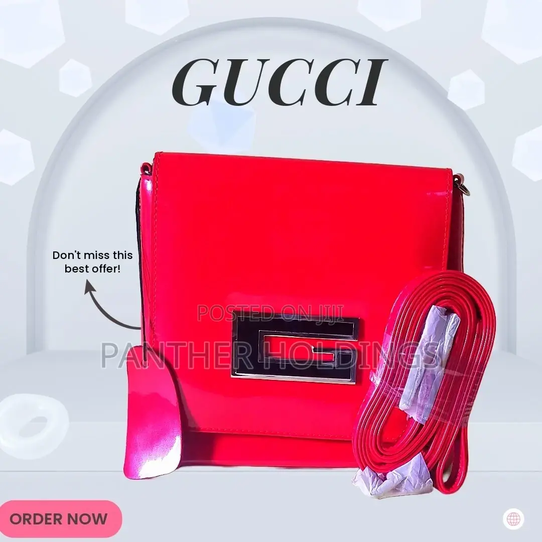Genuine Gucci Brightside Shoulder Bag Red Leather